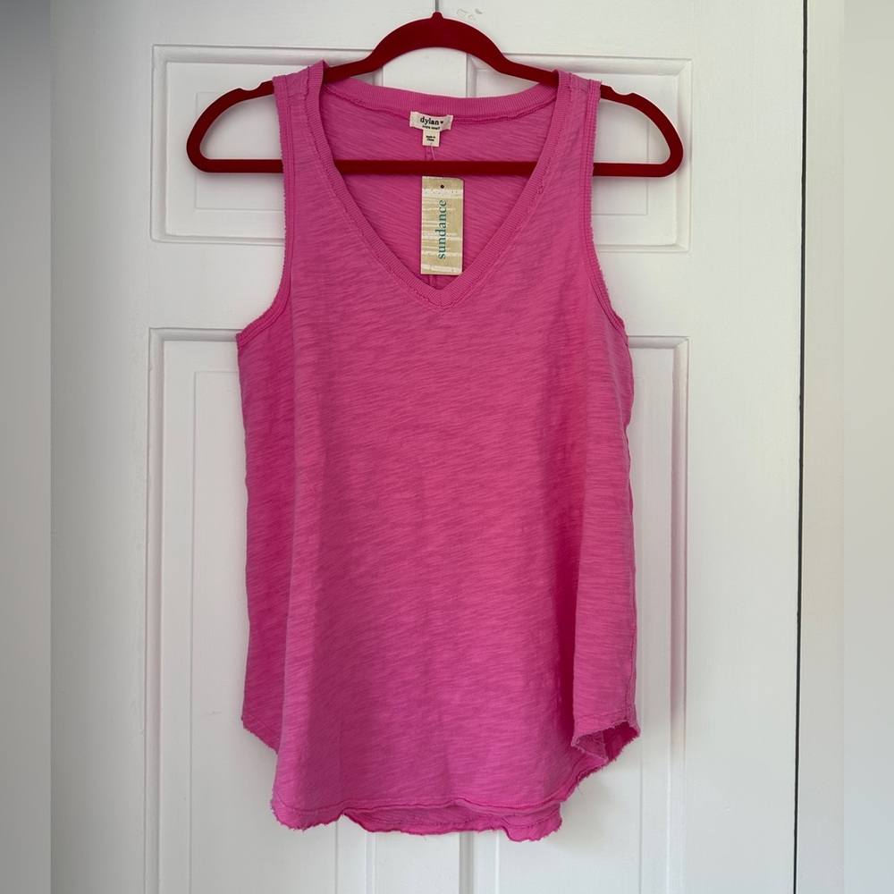NWT Dylan Sundance Babydoll Sleeveless Tee Tank Top in Pink, Size Extra Small